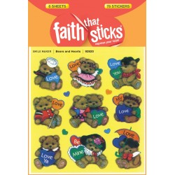 Sticker-Bear And Hearts (6...