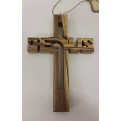 Cross-Olive Wood-Jesus (4")