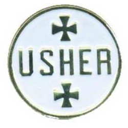 Badge-Usher-Pin Back (1"...