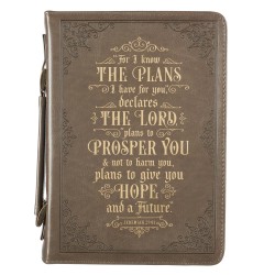 Bible Cover LG Taupe I Know...