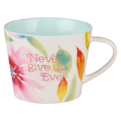 Mug-Pink Daisies/Never Give Up