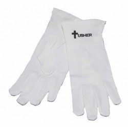 Gloves-Usher w/Cross White...