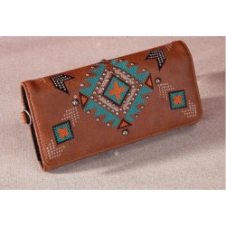 Wallet-Aztec Cross-Brown