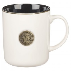 Mug-Black w/Metal Lion Coin...