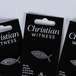 Lapel Pin-Jesus Fish-Silver...
