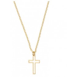 Necklace-Cutout Cross-Gold...