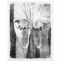 Wrapped Canvas-B&W Jesus...