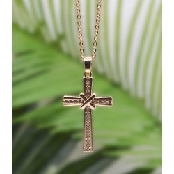 Necklace-Eden Merry-Cross-Gold