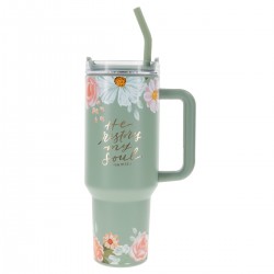 Travel Mug-He Restores My...