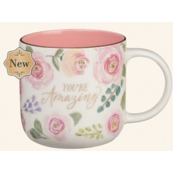 Mug Pink Floral You're Amazing