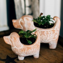 Terracotta Dog Planter