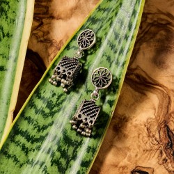 Dohara Silvertone Jhumka...