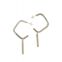 Silver Open Square Hoop...