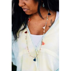 Mini Tassel Disc Necklace