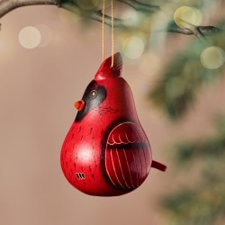 Cardinal Gourd Ornament